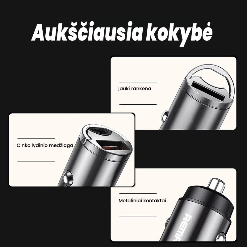 \CarAdapt\" greito įkrovimo telefono pakrovėjas mašinai"