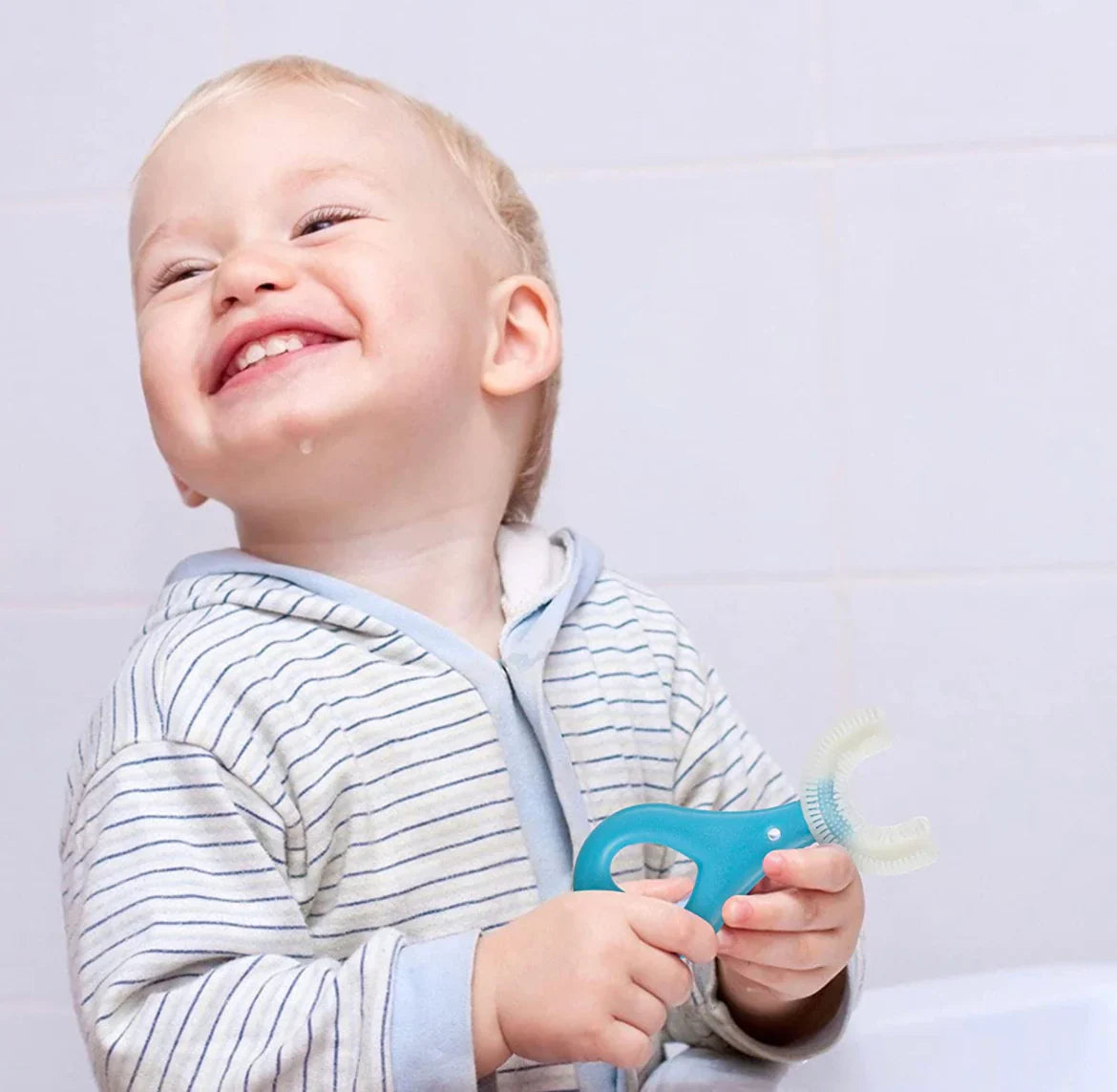U formos silikoninis vaikiškas dantų šepetėlis