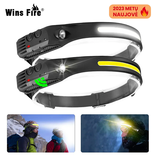 \WinsFire\" Jutiklinis LED prožektorius ant galvos"
