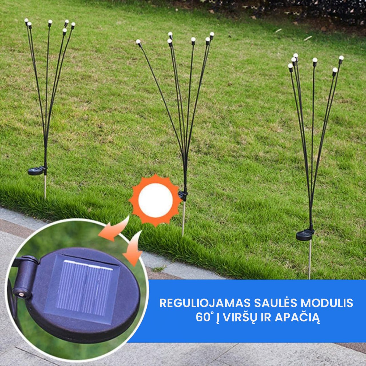 SparkleGlow™ - Saulės energija įkraunaumi LED lauko žibintai