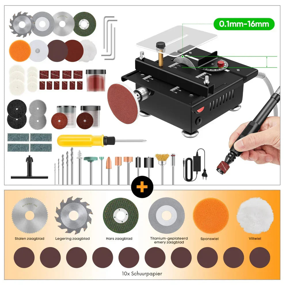 Mini daugiafunkcinis stalo pjūklas
