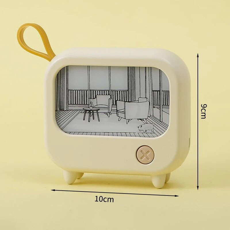 Retro televizoriaus naktinė švieselė